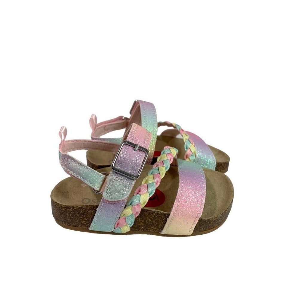 Size 6 Osh Kosh B'Gosh Faith Fashion Sandal Pastel Rainbow Glitter